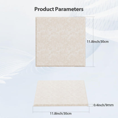 Amantech 12 Pack Acoustic Panels Self Adhesive Sound Proof Foam, High Density Sound Acoustic Panel, 12X12X0.4 Inch Square Panels in Home, Office, Reccording Room, Studio,and more(Beige)