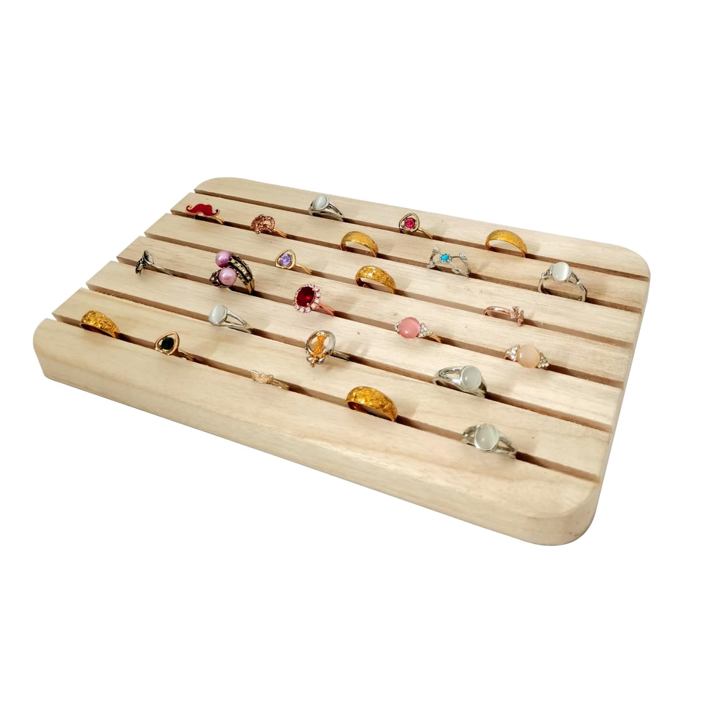 SCIKHEFT Natural Wood Business Card Holder Wooden Earring Display Stands Jewelry Retail Display for Selling Earring Showing Ring organizer