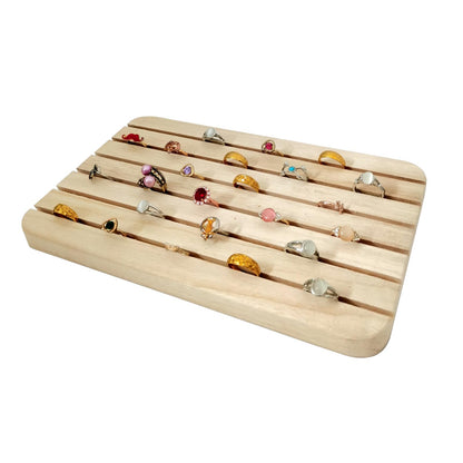 SCIKHEFT Natural Wood Business Card Holder Wooden Earring Display Stands Jewelry Retail Display for Selling Earring Showing Ring organizer