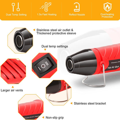 LDK Heat Gun for Crafting, Mini Dual Temp Hot Air Gun Tool with Reflector Nozzle for Epoxy Resin, Shrink Wrapping, Vinyl Wrap, Embossing, Electronics, Candle Making, Phone Repair & DIY