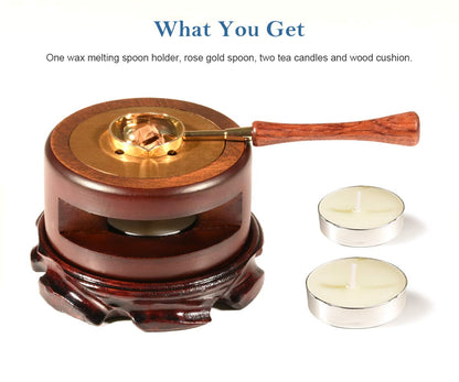 Triwol Wax Seal Maker Kit - Wax Seal Warmer & Melting Furnace, Wedding Spoon Holder & Envelope Sealer