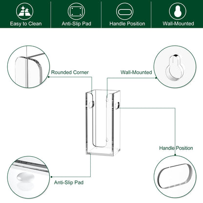 BOSSCASA Disposable Coffee Cup Dispenser with Handles, Countertop or Wall Mount Hot/Cold Drink Cup and Lid Holder - Bathroom/Kitchen/Office Acrylic Cup Lid Storage Organizer (1 Compartment, Clear)