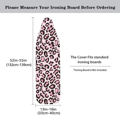 Pink Leopard Print Design Tabletop Ironing Board Cover and Pad Standard Ironing