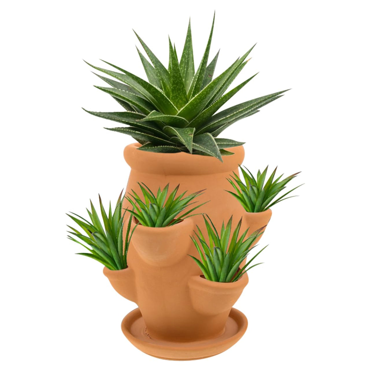 Toyvian Strawberry Tower Planter Pot - Ceramic Multi Pocket Planting Pot for Succulents Strawberries and Small Flowers - Lightweight Indoor Outdoor Decorative Flower Container