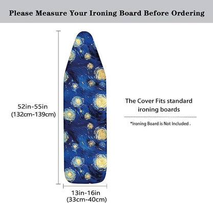 Galaxy Star Steam Ironing Board Cover Standard Size 15" X 54", Starry Night Oil