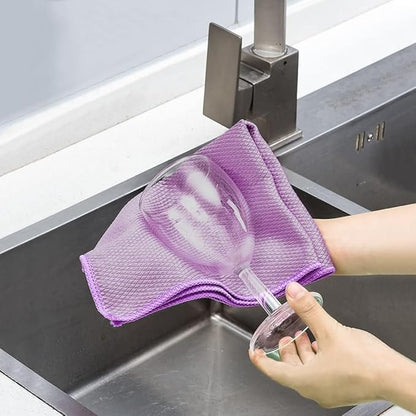 SINLAND Microfiber Glass Cleaning Cloth, Lint Free Cleaning Cloths