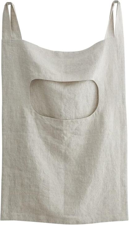 Amazhiyu 100% Linen Door Hanging Laundry Hamper Bag, 19x27 Inches