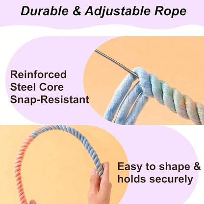 31.5" Bendable Bird Perch Cotton Rope Rainbow Bird Toy Twistable Ladder Swing Chewable Gym for Parakeets Cockatiels Conures Lovebirds