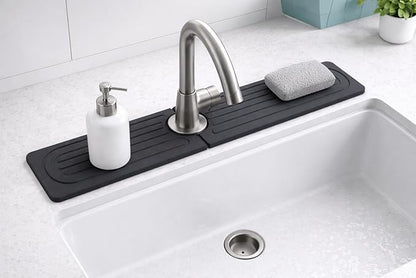 Diatomite Faucet Mat for Kitchen Sink, Fast Dry Stone Sink Splash Guard