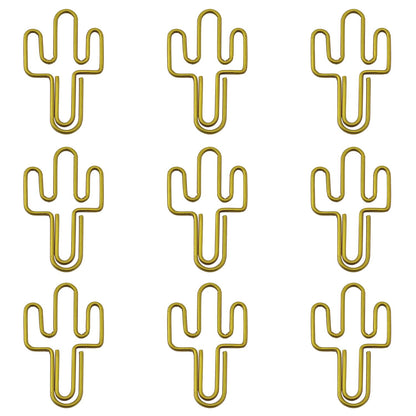 XGNG 50PCS Cactus Metal Paper Clips Pins Iron Creative Stationery Data Classification Books Loose-Leaf Clips for The Office