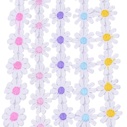 15 Yards 1inch Daisy Lace Trim Flower Applique Lace Ribbon for Gift Wrapping DIY Sewing Craft Wedding Dress Hair Accessories Jewelry Making Dreamcatchers Tassel Embellishment Decorations (Black)
