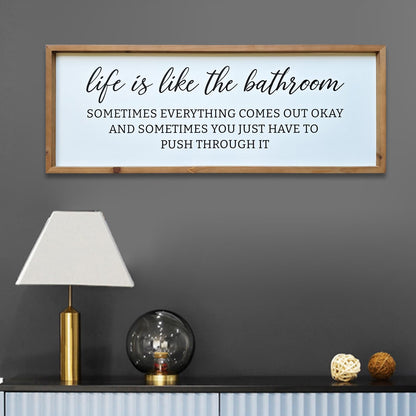 Sign Wall Decor Inspirational Quotes Wood Framed Kitchen Home Simple Hanging Wall Art Above Front Door Entryway, Family Love - 32'x12'