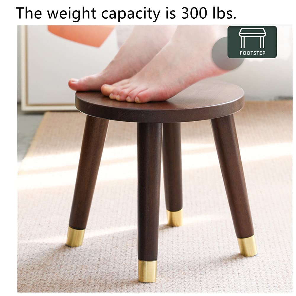 Natural and Co. Wooden Stool Round Step Stool 10 Inch Plant Stands Detachable Legs Vanity Stool Bench