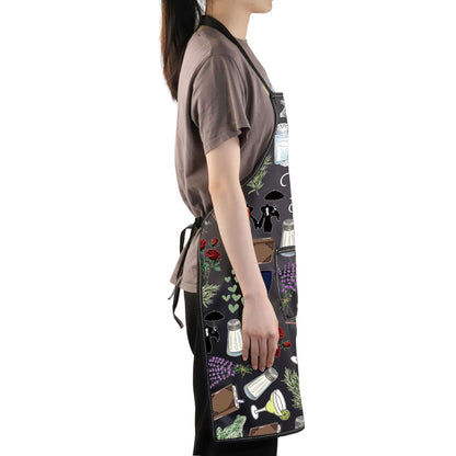 JNIAP Witches Kitchen Apron Salt Rosemary Lavender Love Gifts Magic Witchcraft Apron Witchy Gothic Gifts Witches Apron (witch ap)