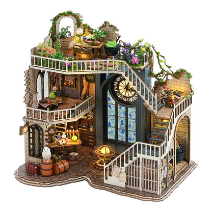 CUTEBEE DIY Dollhouse Miniature with Furniture, DIY Wooden Dollhouse Kit Plus Dust Proof and Music Movement, Creative Room for Valentine's Day Gift Idea(Cozy Time) (Magic House)