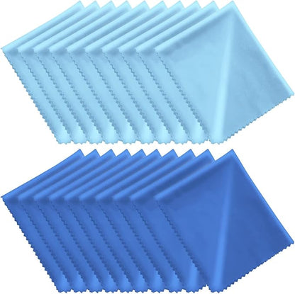 Microfiber Cleaning Cloths 20 Pack in Individual Vinyl Pouch, CKANDAY Glasses