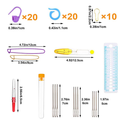 Mdoker 100pcs Crochet Hooks Set in Case Ergonomic Soft Grip Handles Weave Yarn Knitting Needles Kit and Crochet Needle Accessories Crochet Kit Complete Set for Beginners and Experienced Lover