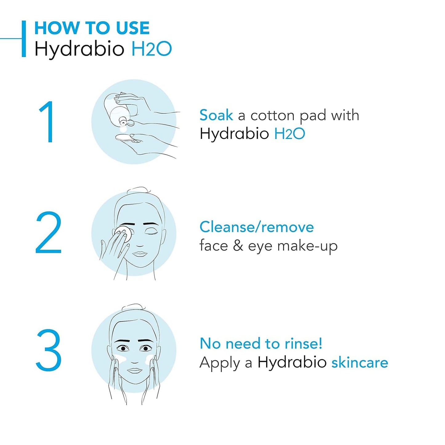 Bioderma Hydrabio H2O Micellar water for dehydrated skin, makeup remover, 500 ml