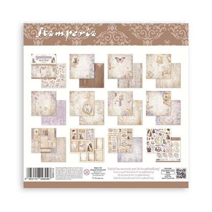 Stamperia - Scrapbook Paper Pad for Scrapbooking, Albums, Card Making, Bullet Journalling and More, Acid Free, Double-Sided, Perfect for Hobbies, Crafts, and Gifting (Quiet Days) (20.3 x 20.3cm)