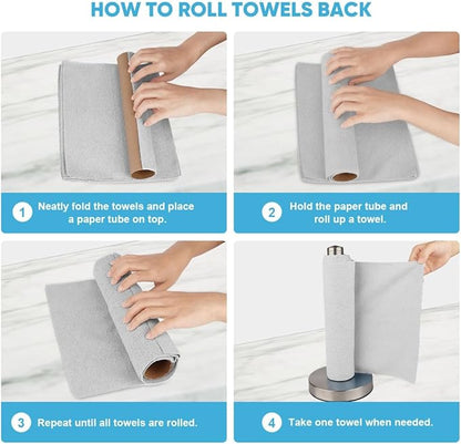AIDEA Microfiber Cleaning Cloth Roll, Reusable Paper Towels Tear Away Cloth