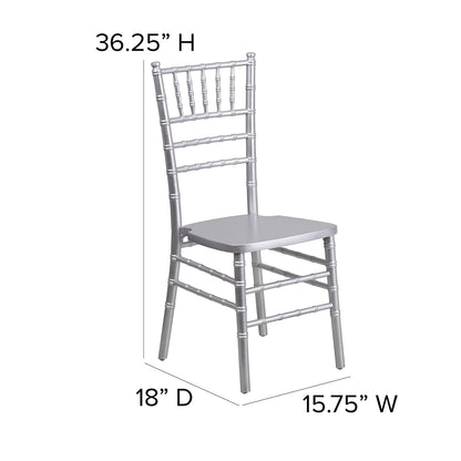 Flash Furniture HERCULES Series Silver Wood Chiavari Chair