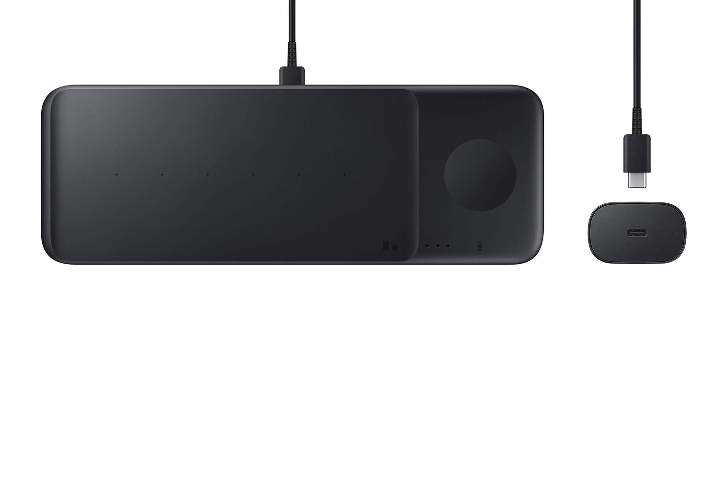 Samsung Electronics Wireless Charger Trio, Qi Compatible - Charge up to 3 Devices at Once - for Galaxy Phones, Buds, Watches, and Apple iPhone Devices, Black (US Version)