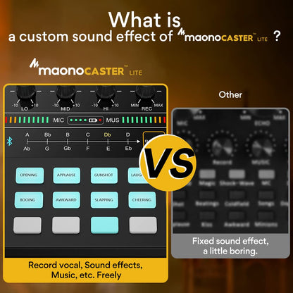 MAONO Podcast Equipment Bundle Audio mixer All-in-One Podcast Production Studio with 3.5mm Microphone for Live Streaming, Recording, PC, Smartphone, DJ MaonoCaster Lite (AU-AM200-S1)