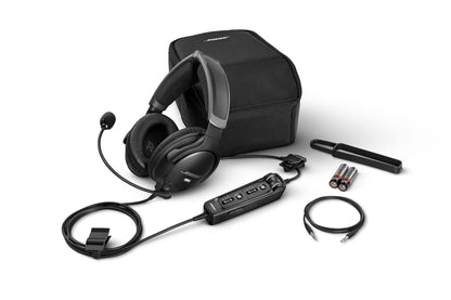 Bose A30 Bluetooth Aviation Headset - Lightweight Comfortable Design, Adjustable ANR and Noise Cancelling Microphone, [Dual Plug] – Black