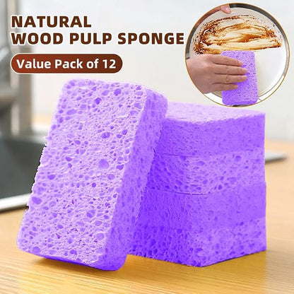 6 - Pack Non-Scratch Scrub Sponges - Sponges for Dishes and Washing Dishes, Cleaning Sponges for Kitchen Home Office, Magical 3D DIY Art and Craft Suppliers（Purple）