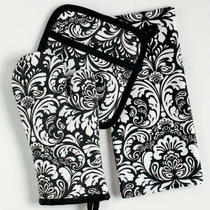 DII Cotton Dish Towel Set Damask Print