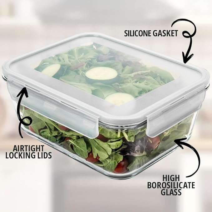 Razab 3300 ml / 112 oz Large Glass Food Storage Containers