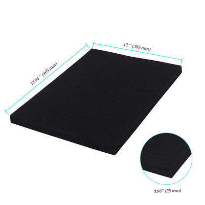 NINGWAAN 6 PCS Foam Insert Black, Cuttable Foam Padding Sheets Cushioning Inserts for Packing Cases, Toolbox, Crafts Make, Moving, 16 x 12 x 1 inch