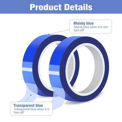 Fyguard 8 Rolls 20mm × 30m (98ft) Blue Sublimation Tape Heat Transfer Tape, Heat Resistant Tape for Sublimation Printer Electronic Soldering, No Residue