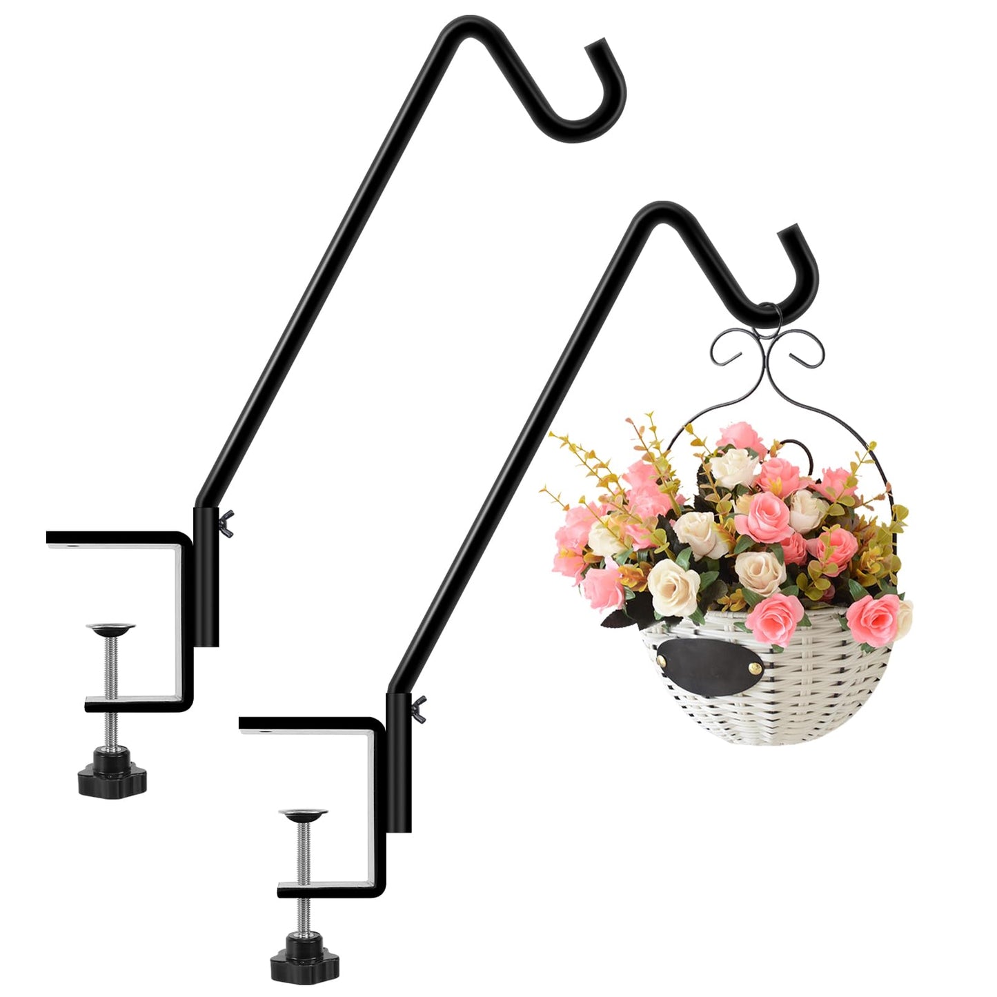 FEED GARDEN 2 Pack 14 Inch Deck Hook, Deck Bird Feeder Hanger, Applicable Deck Thickness 1 Inch-3 Inch