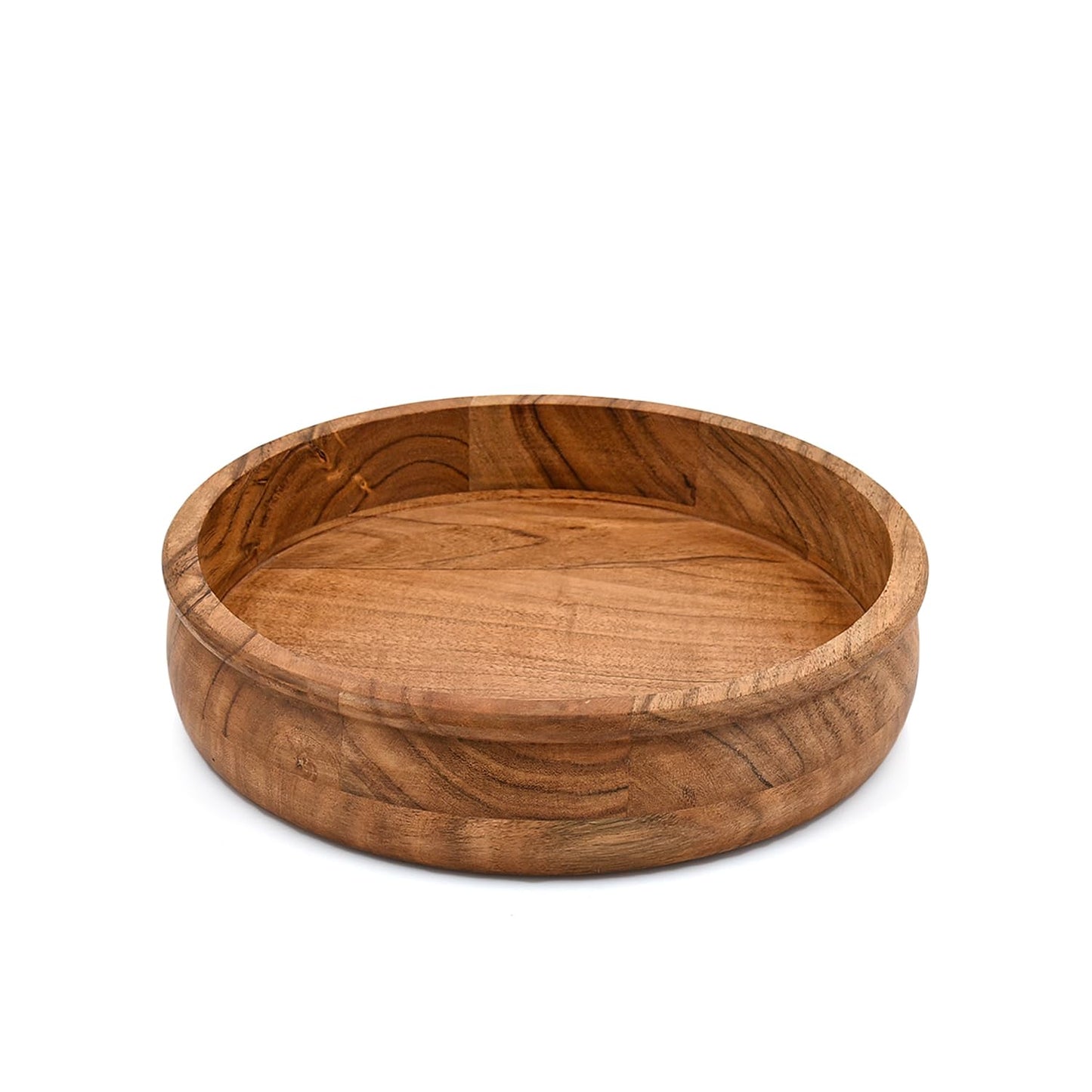 NIRMAN Decorative Bowl Acacia Wood Centerpiece Bowl for Table Rustic Home Decor Accessories for Coffee Table, Living Room (10" x 10" x 2.5")