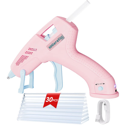Mini Hot Glue Gun with 30 Sticks,Glue Gun Kit with USB Charge,Fast Preheating 20W Hot Glue Gun Kit Craft Glue Guns for Craft, DIY, Repairs