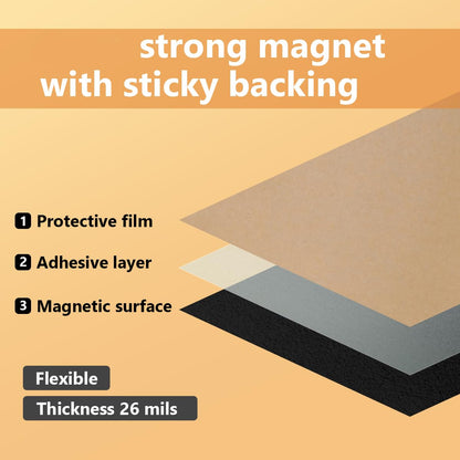 LLPT Adhesive Magnetic Sheet 11 x 14 Inch 10 Pack Flexible Refrigerator Magnet Sheet Sticky Magnetic Paper for Photos Images Educational DIY Craft Paper (MSA111410)