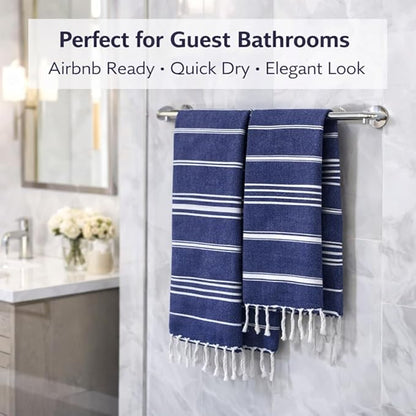 Clotho 4 Pack Navy Blue Turkish Hand Towels