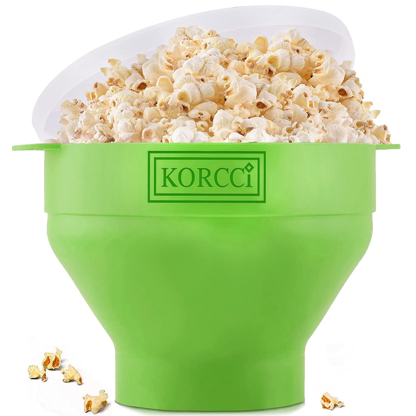 The Original Korcci Microwaveable Silicone Popcorn Popper, Microwave Popcorn Popper, Collapsible Microwave Popcorn Maker Bowl, No Oil Required, Use In Microwave, Dishwasher Safe (Blue)
