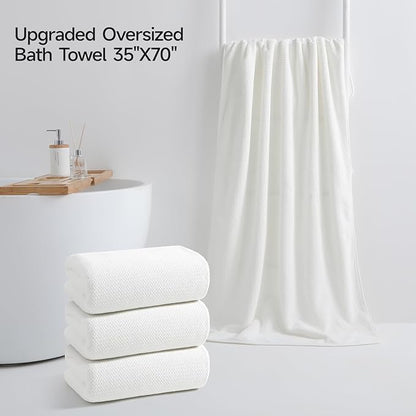 REDKISS 4 Pack Premium Bath Towels, Plush Coral Fleece Towels