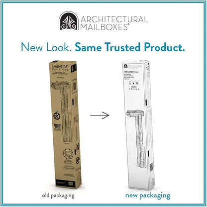 Architectural Mailboxes DPK000AM Drive-in Post, No Size, Aromatic Cedar | Naturally weather-resistant post with a no-dig ground spike and a classic grain finish that ages gracefully outdoors.