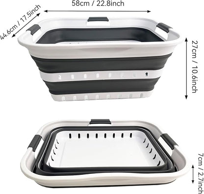 SAMMART 42L Collapsible Plastic Laundry Basket