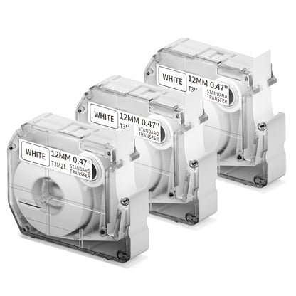 Label Maker Tape- M950 Laminated Labels, 12mm 0.5 Inch, 4m, Black on White, for PT-M95 PT-90 PT-70 M950 Label Maker, Compatible with P Touch M Tape,M231 MK231,for Back to School Supplies