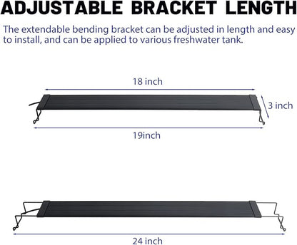 WaterRebirth Aquarium Lights Fish Tank Light 10 20 30 55 Gallon Planted Aquarium LED Light with Switch (18-24")
