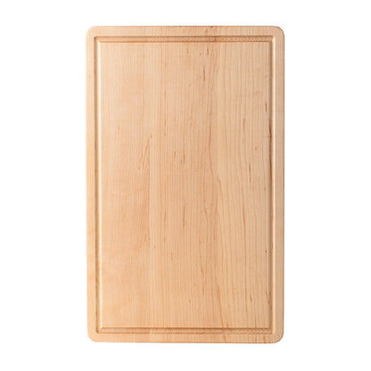 Vandroop Hard Maple Cutting Board for Kitchen - 16"x10"x1.06" Reversible Wood Chopping Board with Juice Groove, Edge Grain Butcher Block