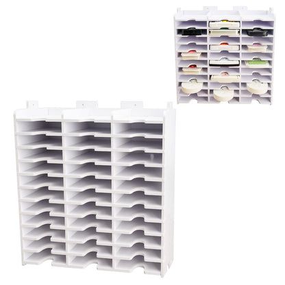Sanfurney 36 Slots Ink Pad Storage Holder and Wall-Mounted Stamp Pad Organizer Rack for Standard Size Ink Pads, Stackable Christmas