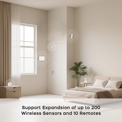 PGST Home Security System,DIY Wireless Home Alarm System for Home Security with Door Motion Sensors,Smart Keypad,Remote,No Subscription Fee (8 Contact Sensor + 2 Motion Sensor + 1 PTZ Camera)