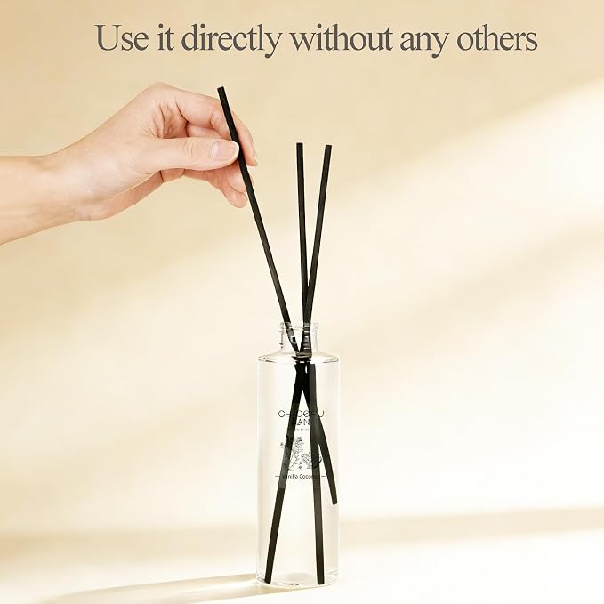 Lavender Reéd Diffuser Refill 200ml/6.76 fl oz Natural Essential Lavender Scented Oil - Best for Aromatherapy, SPA and Home, 0% Alcohol, Fresh & Long Lasting, Free Set of Diffuser Sticks