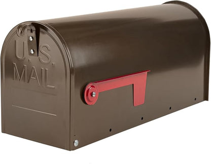 Brown Mailboxes for Outside, RAINHOL Post Mount Mailbox, Galvanized Steel Medium Capacity Mail Boxes, 19 x 8.7 x 6.7 Inches