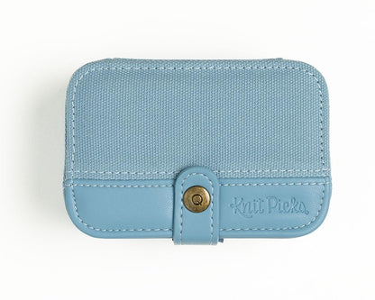 Knit Picks x dellaQ Blue Short Interchangeable Knitting Needles with Dusty Blue Buddy Case (Dusty Blue and Short Blue Needles)